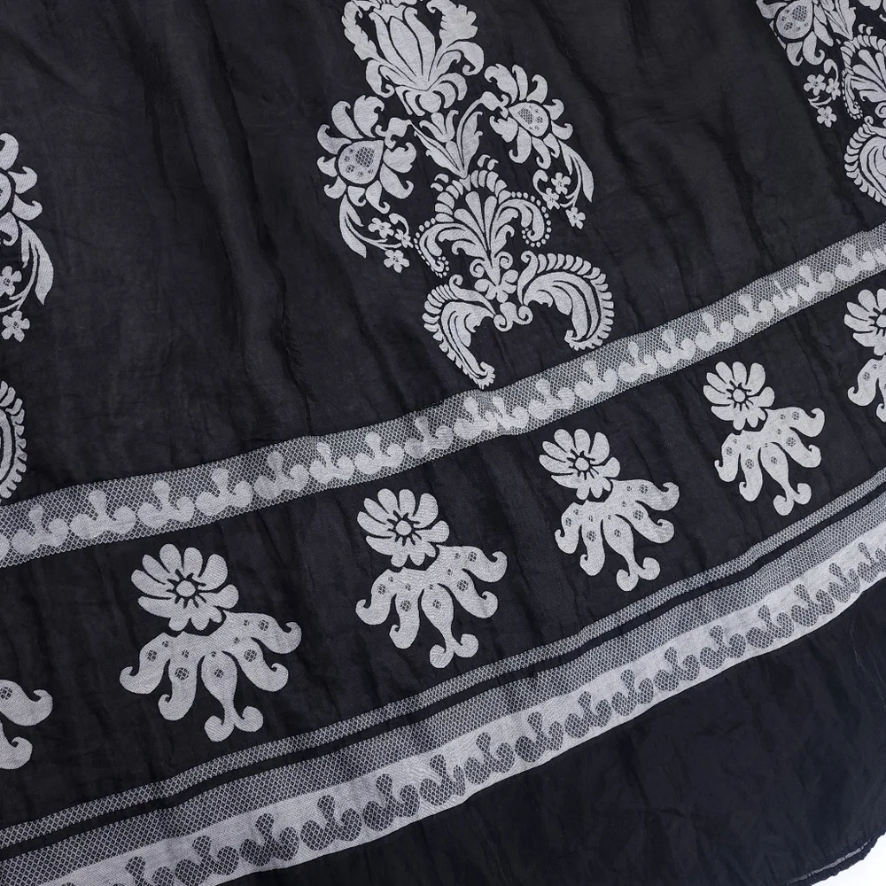 Lapis Black White Boho Onesize Dress - Picture 7 of 13